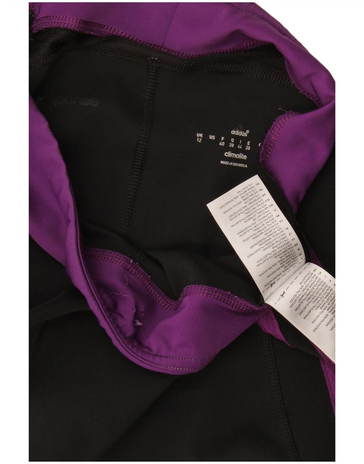 Adidas Climalite Capri Leggings UK 12 Medium Noir Colorblock pour femme