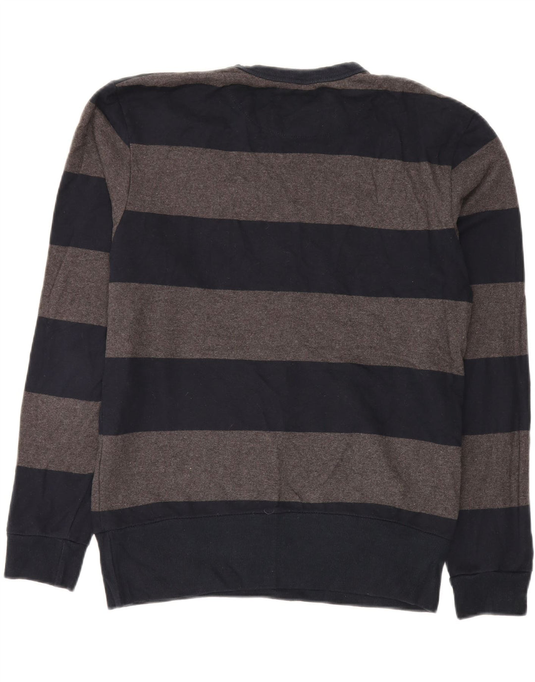 Zara Pull ras du cou pour homme XL en coton rayé bleu marine