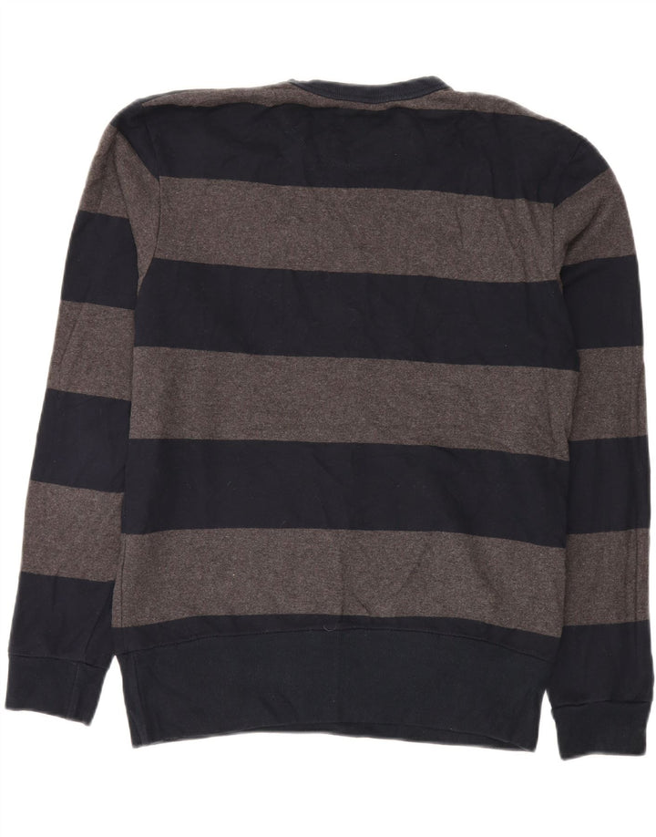 Zara Pull ras du cou pour homme XL en coton rayé bleu marine