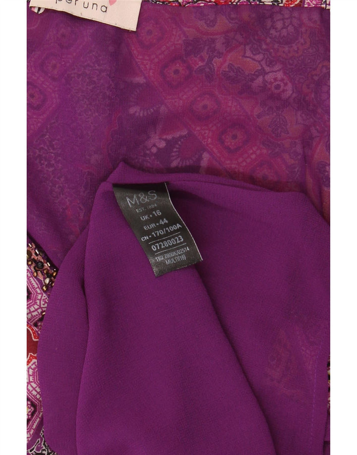 Marks & Spencer Robe d'été pour femme UK 16 Grand polyester floral multicolore