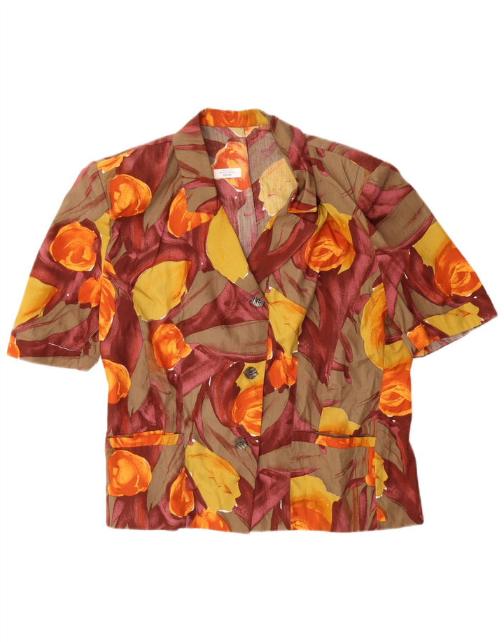 Chemisier vintage pour femmes à manches courtes IT 45 Medium Multicolore Floral