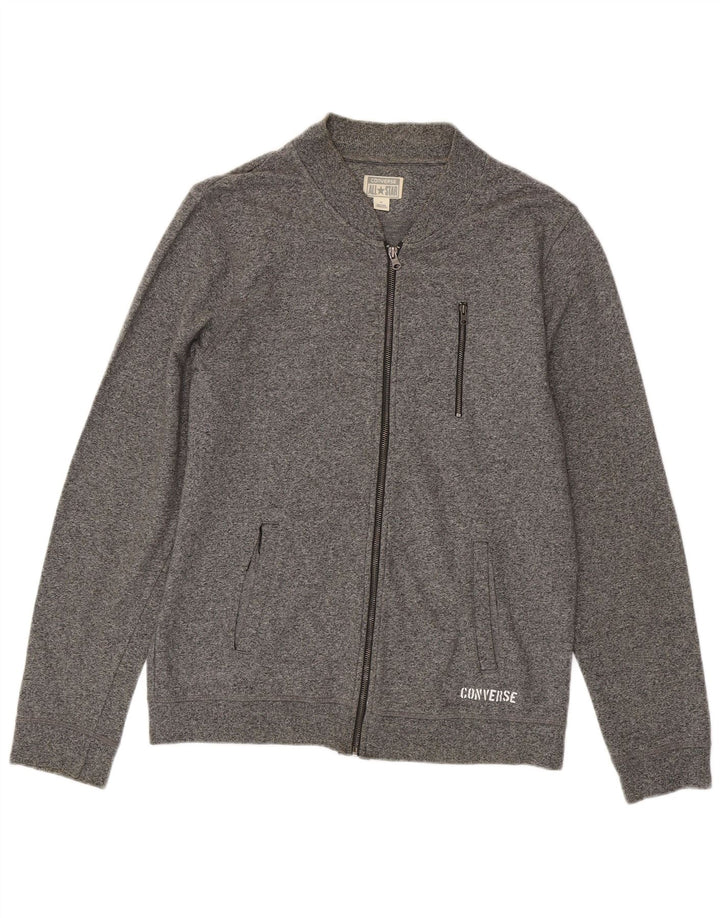 CONVERSE Mens Tracksuit Top Jacket Medium Grey Cotton