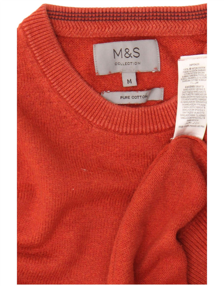 Marks & Spencer Pull Col Rond Homme Orange Moyen Coton