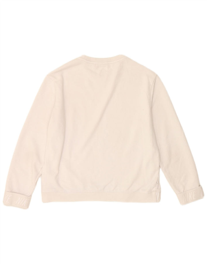 Nike Sweat-shirt graphique pour femme UK 14 Polyester blanc moyen