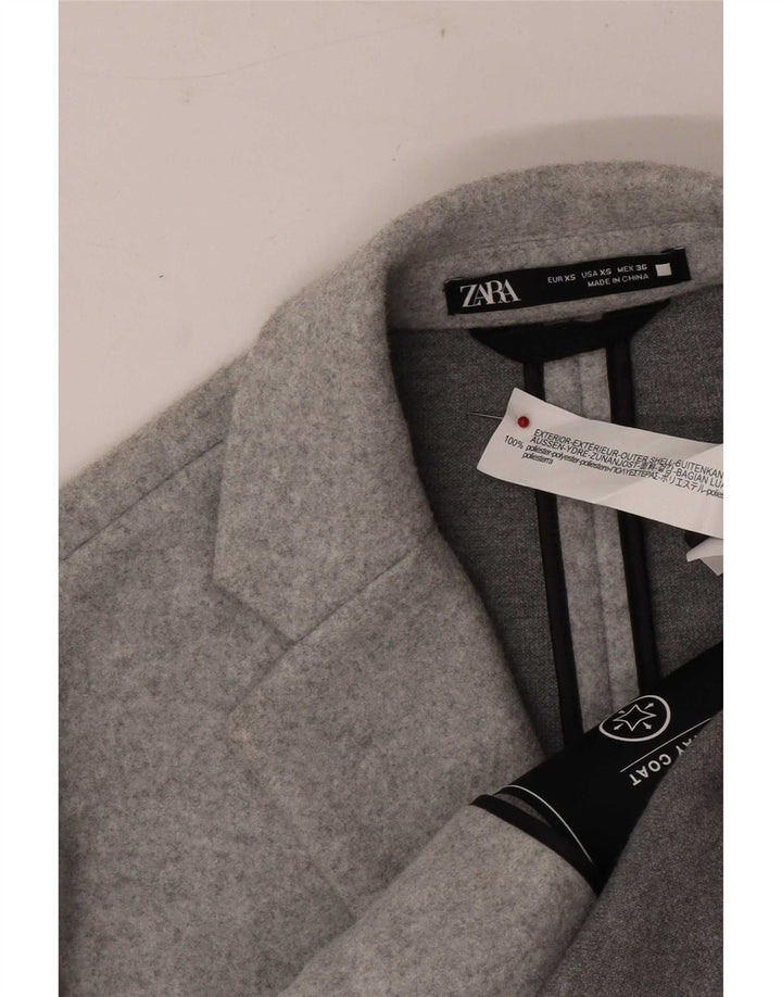 Zara Manteau Homme UK 34 XS Gris Moucheté Polyester