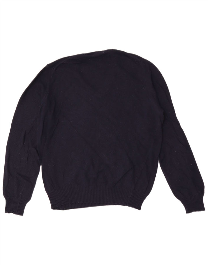 Zara Pull Col V Homme Bleu Marine Moyen