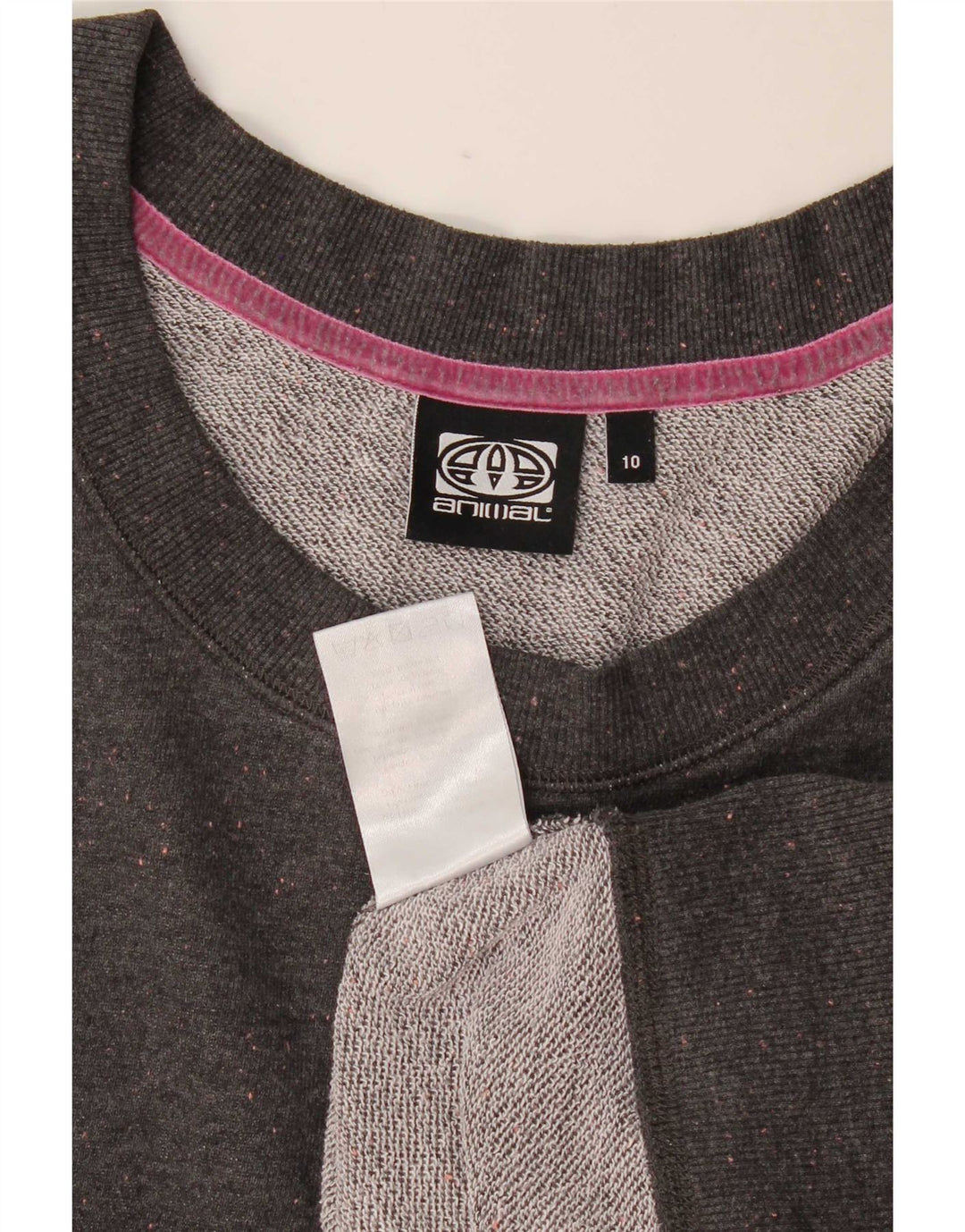 Animal Womens Sweatshirt Jumper UK 10 Petit Gris Moucheté