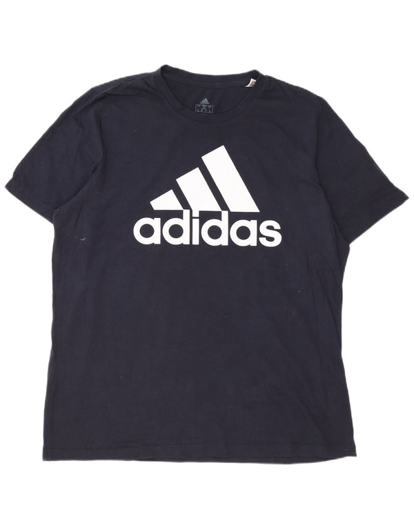 Adidas T-Shirt Graphique Homme Top XL Bleu Marine Coton