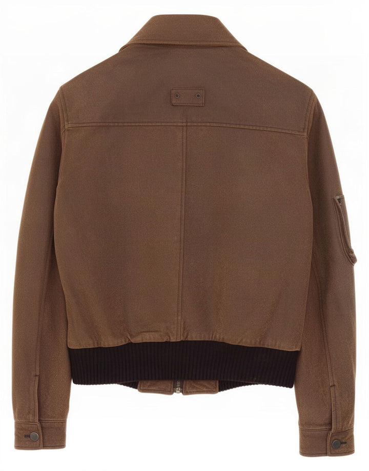Blouson Bomber En Daim Basic Homme IT 50 Grand Cuir Marron