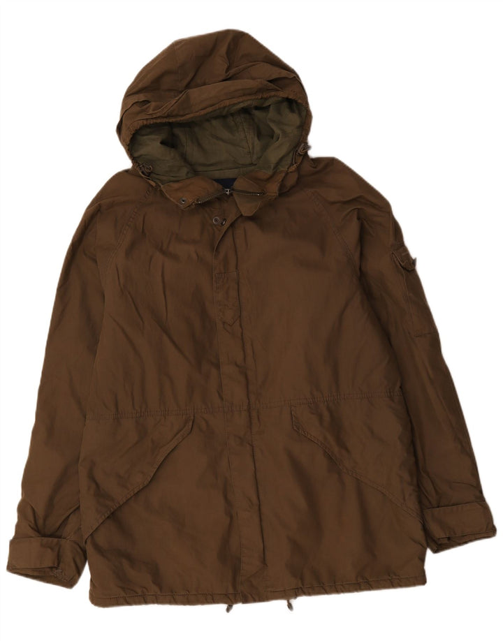 French Connection Veste coupe-vent à capuche pour homme UK 38 Marron moyen