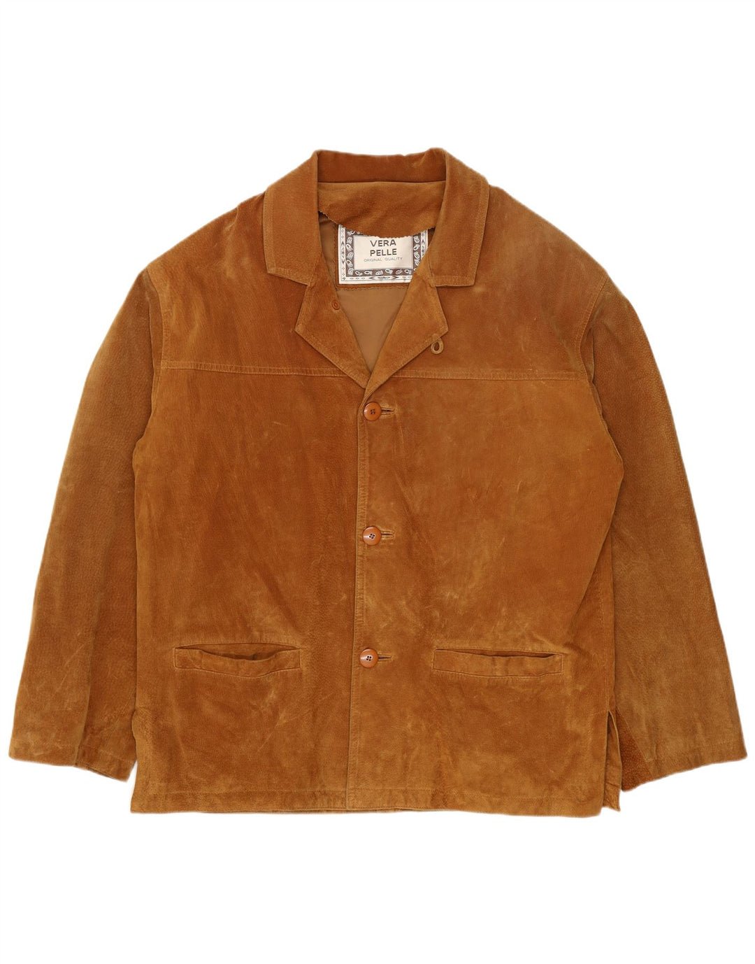 veste en daim homme vintage IT 46 petit cuir beige