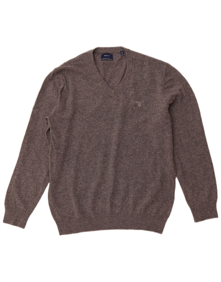 GANT Pull col V homme 2XL gris laine d'agneau