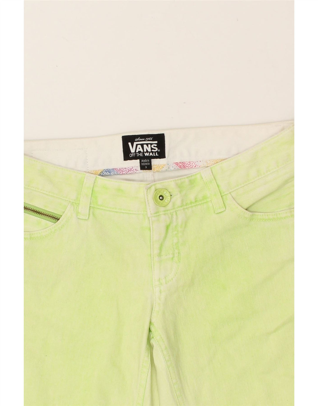 VANS Womens Denim Shorts US 3 Small W28 Green Cotton | Vintage Vans | Thrift | Second-Hand Vans | Used Clothing | Messina Hembry 