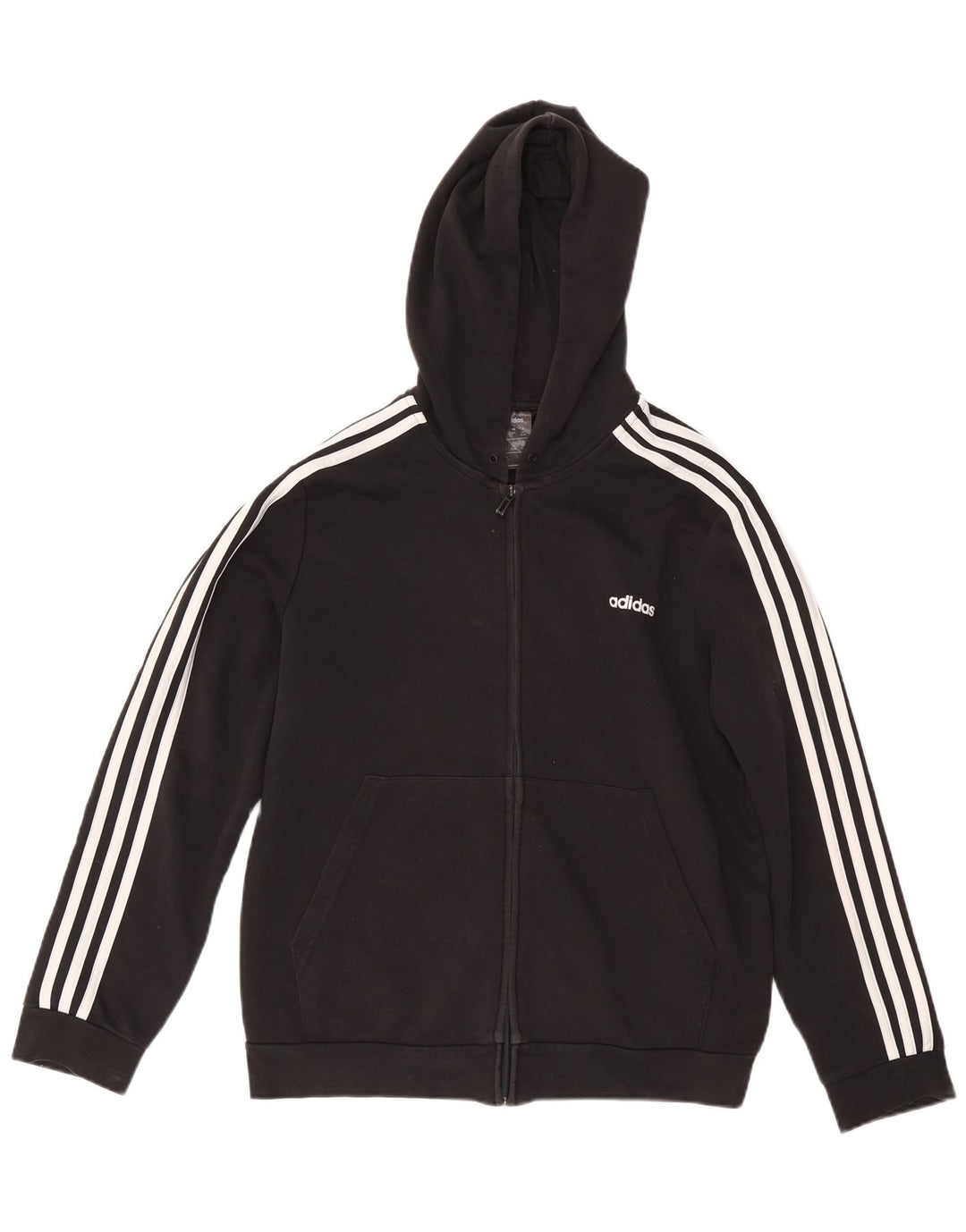 ADIDAS Pull à capuche zippé surdimensionné pour femme UK 24/26 2XL Coton noir