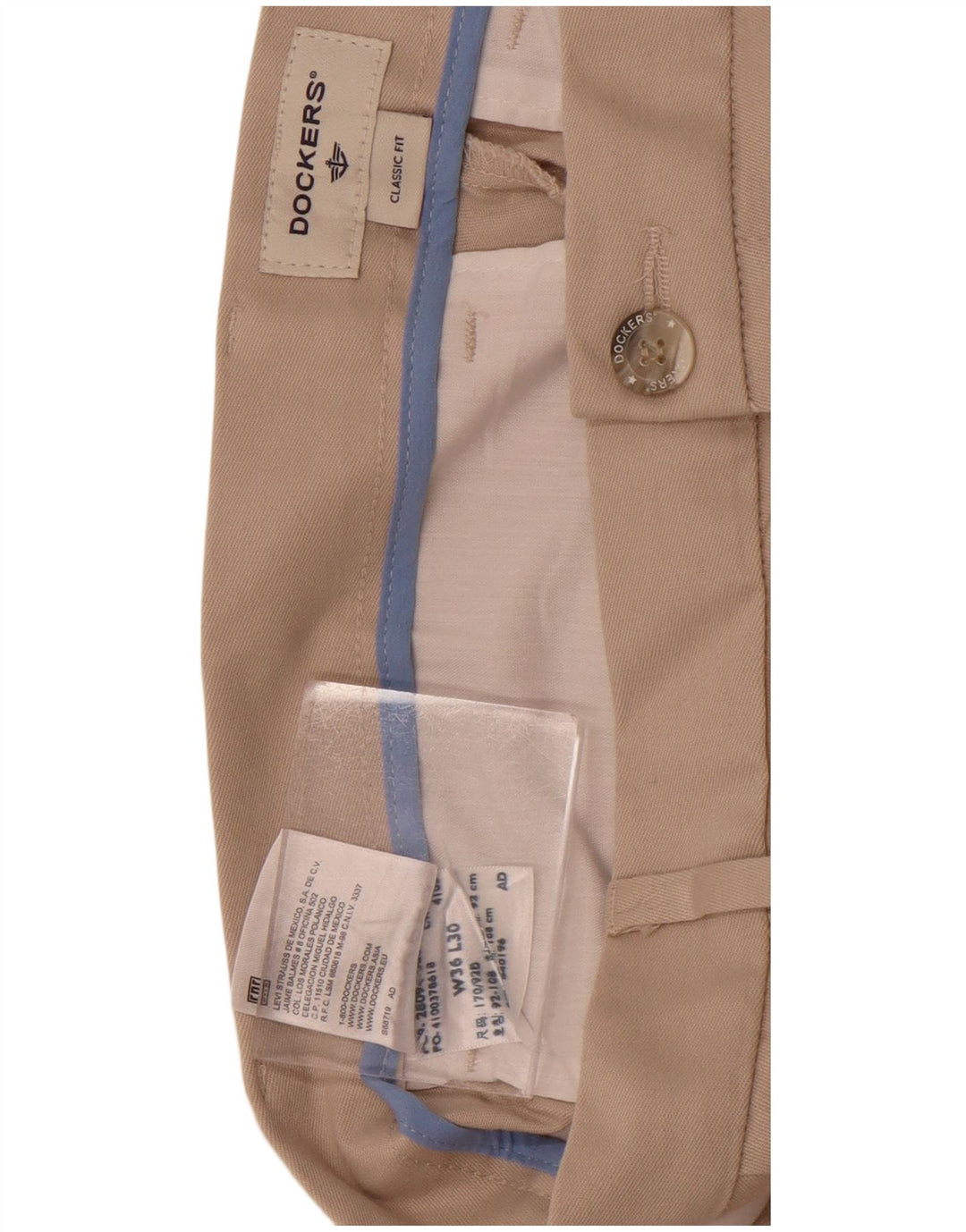 Dockers Pantalon Chino Coupe Classique Pegged Homme W36 L30 Beige