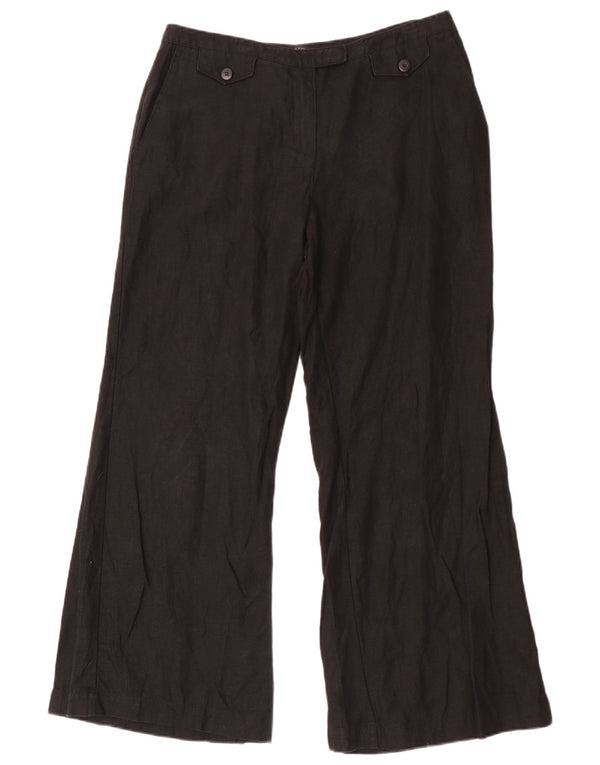Marks & Spencer Pantalon décontracté évasé pour femme UK 14 Large W32 L30 Noir