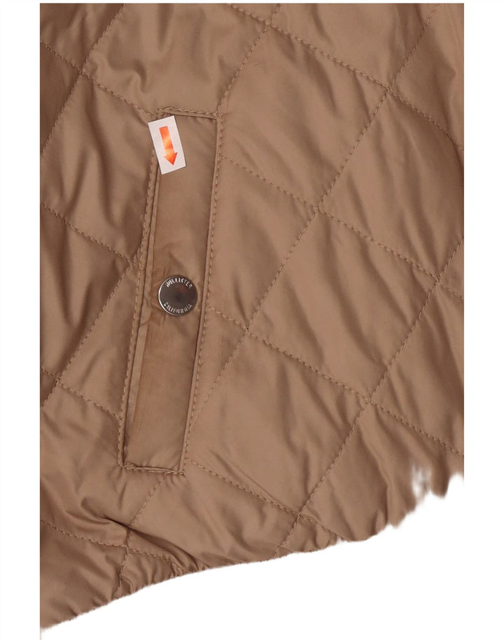 HOLLISTER Veste matelassée à capuche pour femme UK 10 Small Beige Polyester