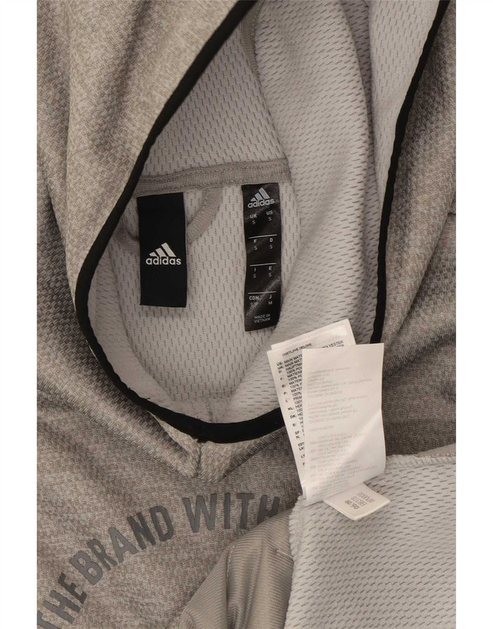 Adidas Pull à capuche graphique pour homme Petit gris Polyester