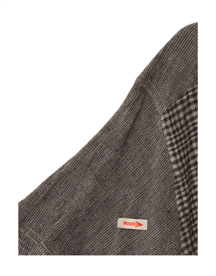 Amaranto Chemise à manches courtes pour femme UK 44 Coton à carreaux gris moyen