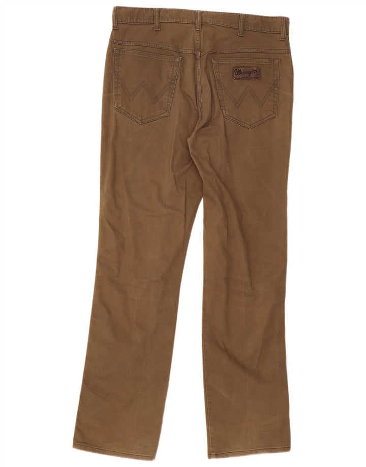 WRANGLER Pantalon décontracté droit extensible Texas W36 L34 en coton marron pour homme