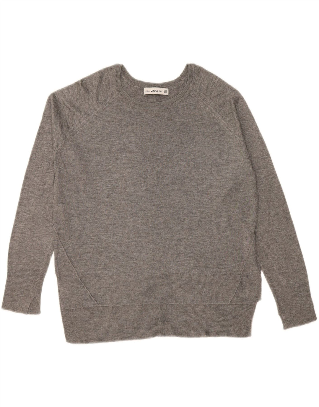 ZARA Womens Oversized Boat Neck Jumper Sweater UK 10 Small Grey Vintage Zara and Second-Hand Zara from Messina Hembry 