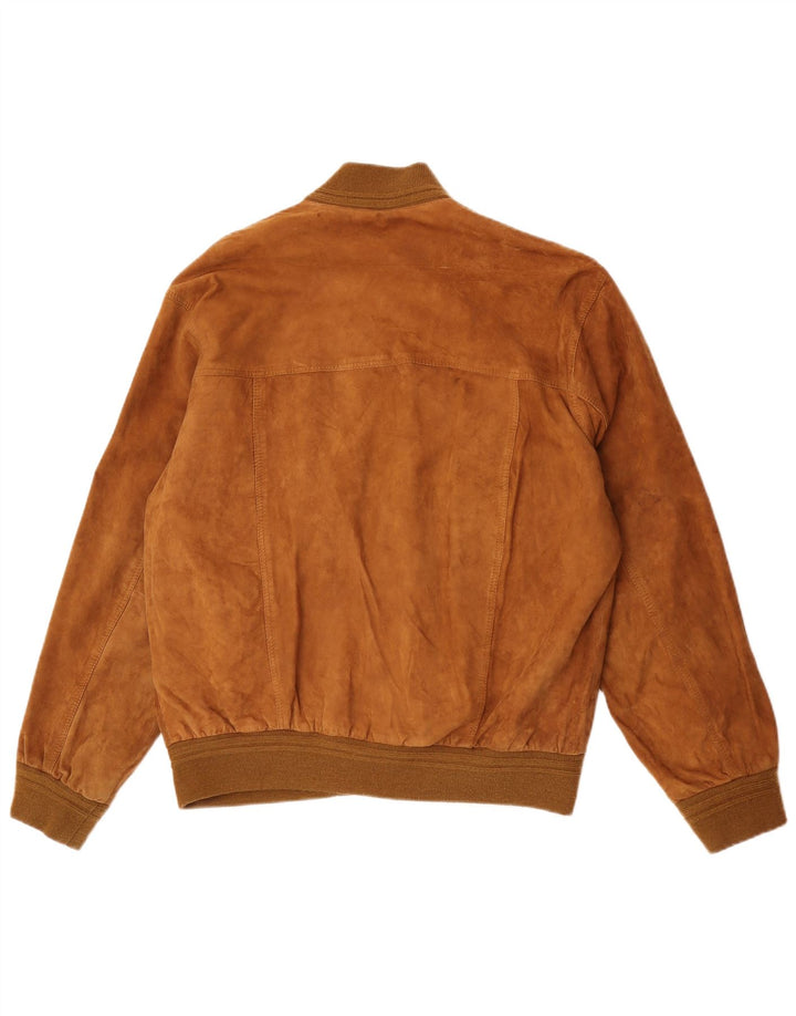 Veste Bomber En Daim Vintage Homme IT 54 2XL Beige