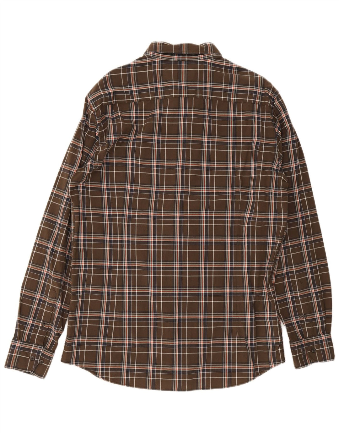 Massimo Dutti Chemise Homme XL Marron Carreaux Coton