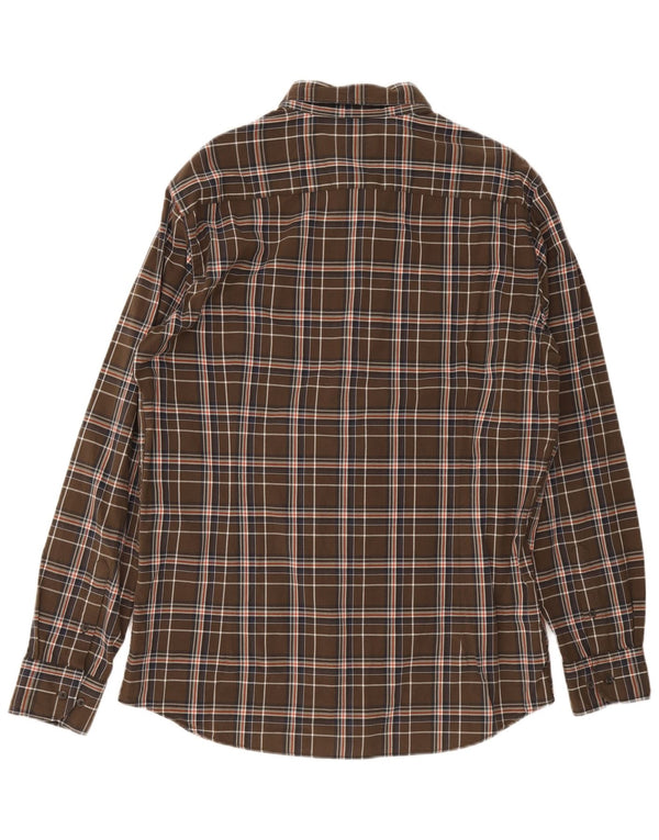 Massimo Dutti Chemise Homme XL Marron Carreaux Coton