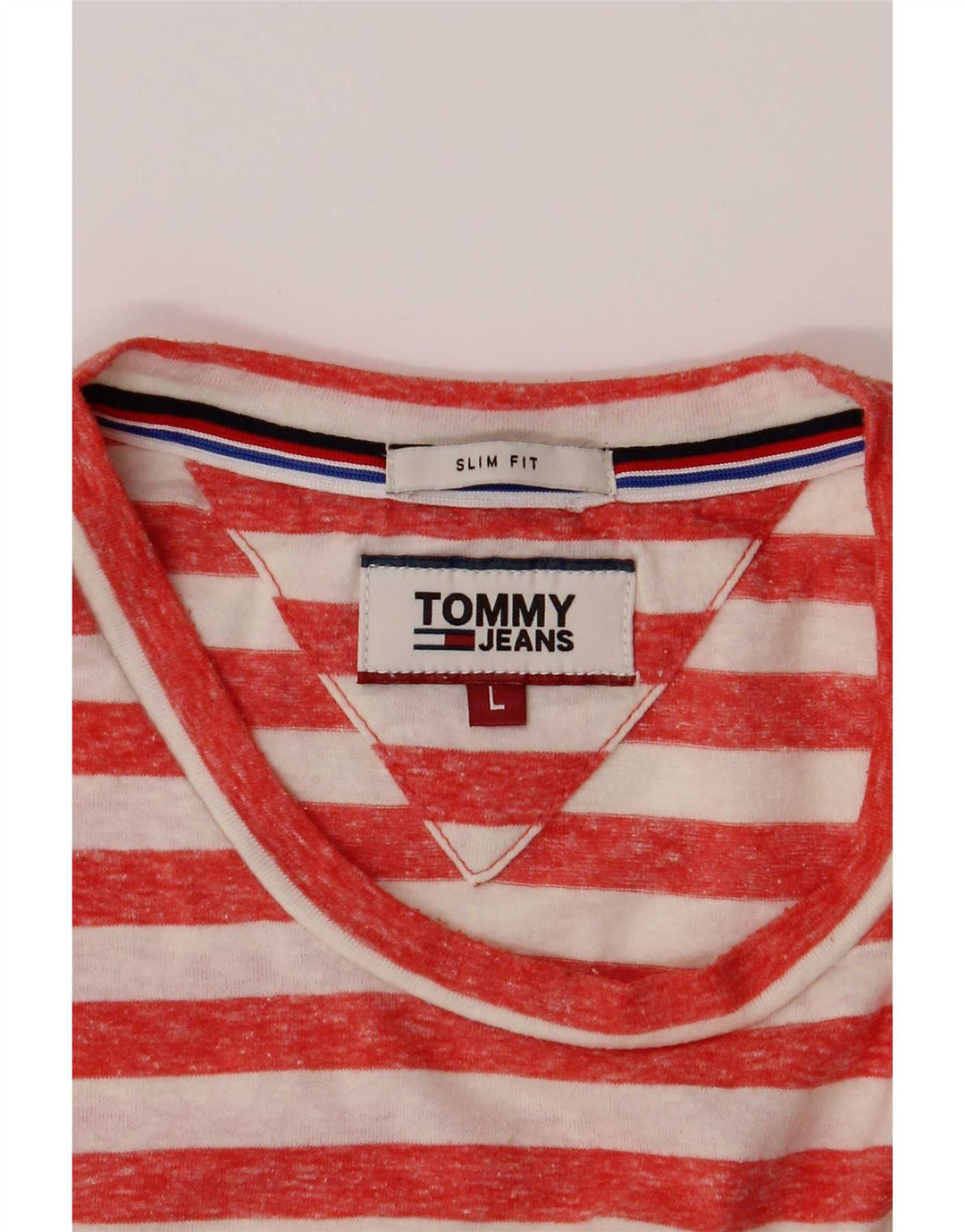 Tommy Jeans T-shirt slim fit pour homme en polyester à rayures rouges