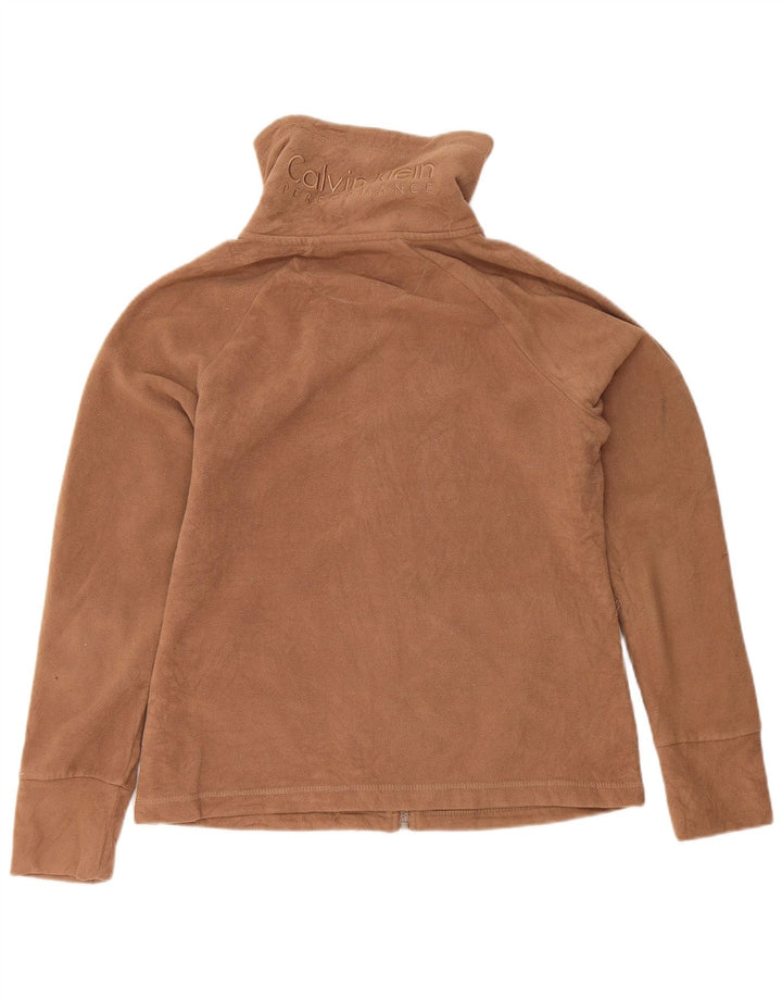 Calvin Klein Veste polaire graphique pour femme UK 14 Marron moyen Polyester