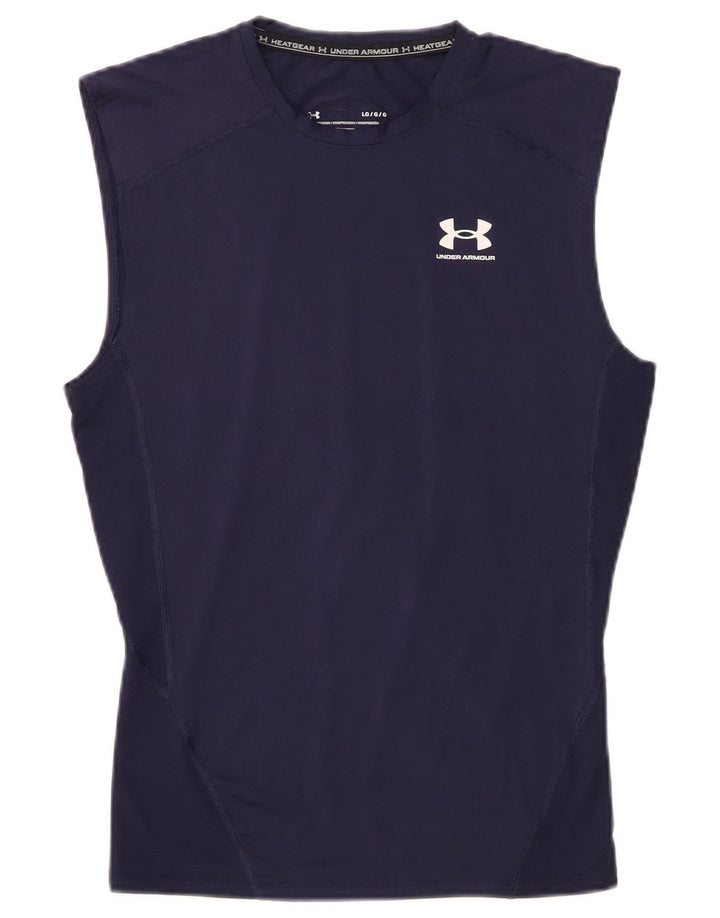 UNDER ARMOUR Débardeur Heat Gear pour femme UK 14 Large Bleu marine