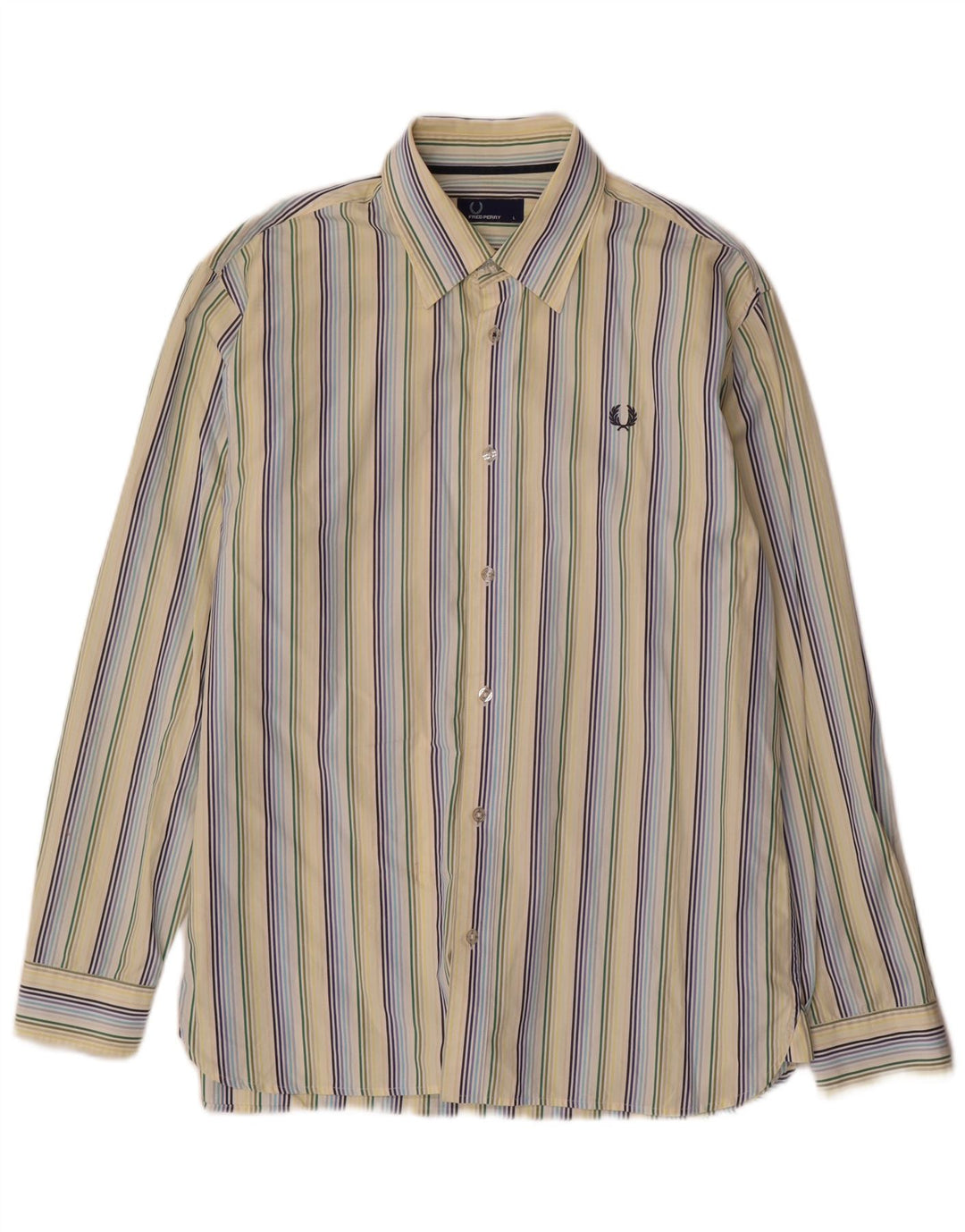 Fred Perry Chemise homme grand coton à fines rayures jaune