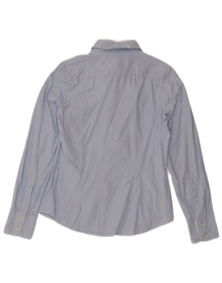 Benetton Chemise Femme UK 12 Bleu Moyen Rayé