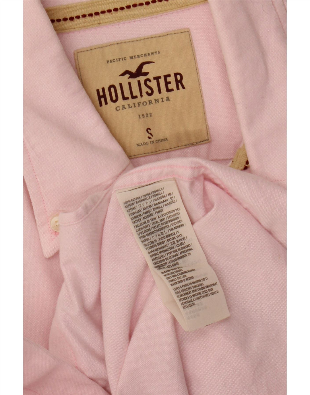 Hollister Chemise Homme Small Rose Coton