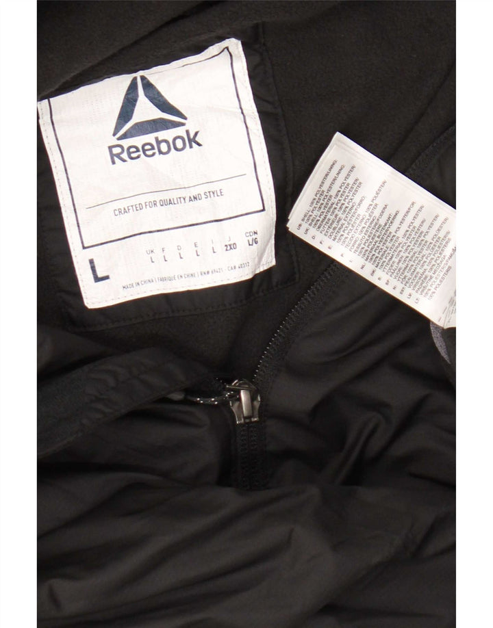 Reebok Veste de survêtement à capuche pour homme Large Noir Polyester