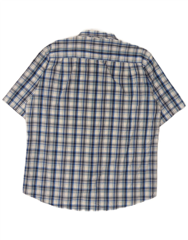 JAMES PRINGLE Chemise à manches courtes pour homme en coton à carreaux bleus