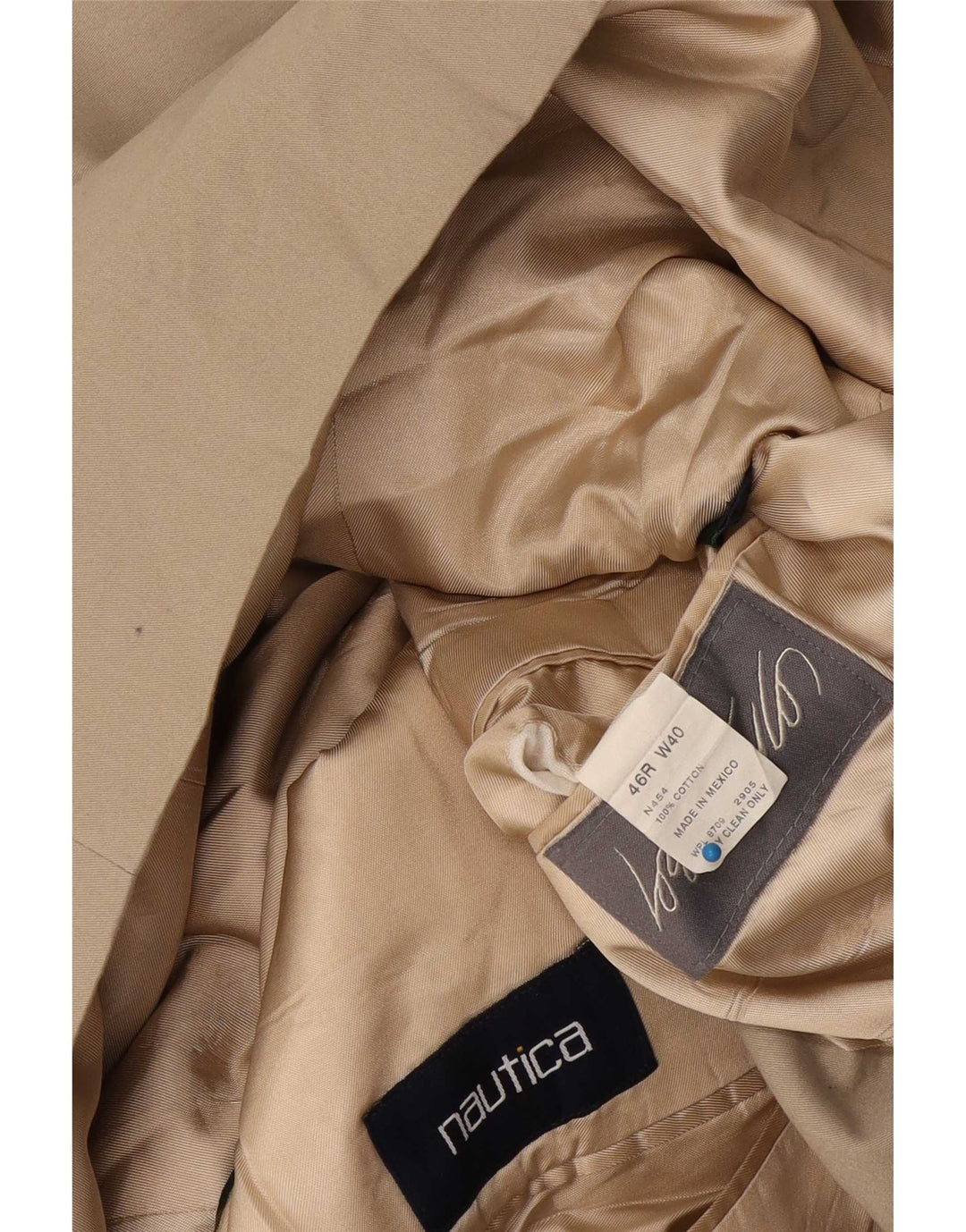 Nautica Veste blazer à 2 boutons pour homme UK 46 3XL Beige Coton