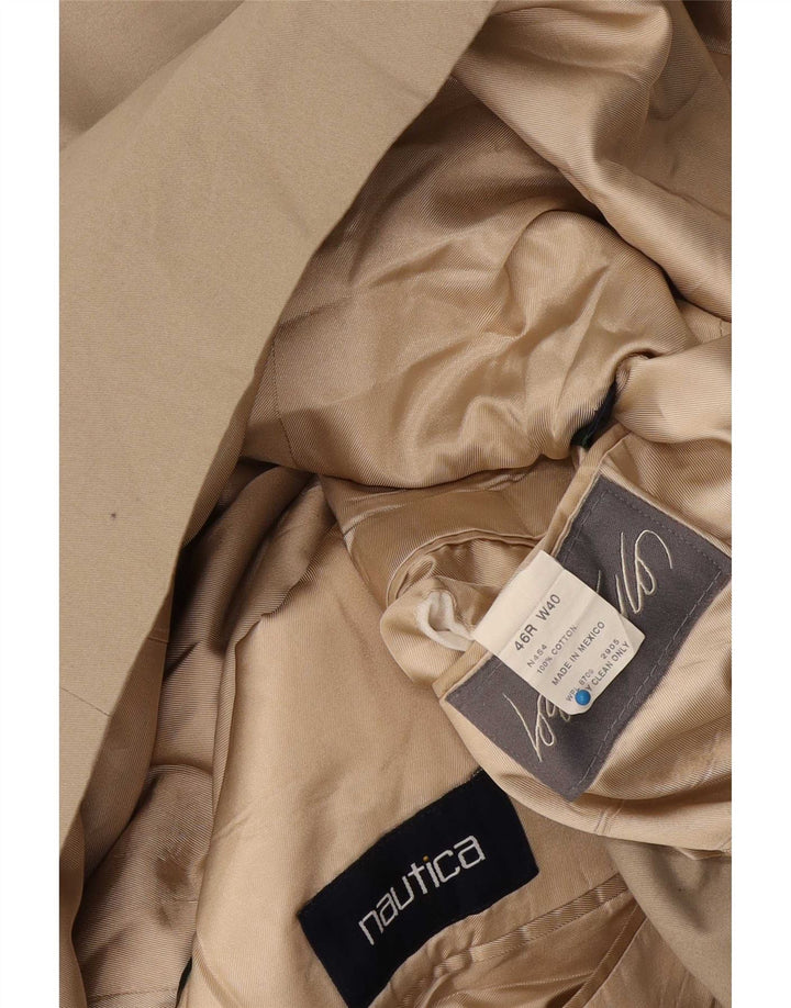 Nautica Veste blazer à 2 boutons pour homme UK 46 3XL Beige Coton