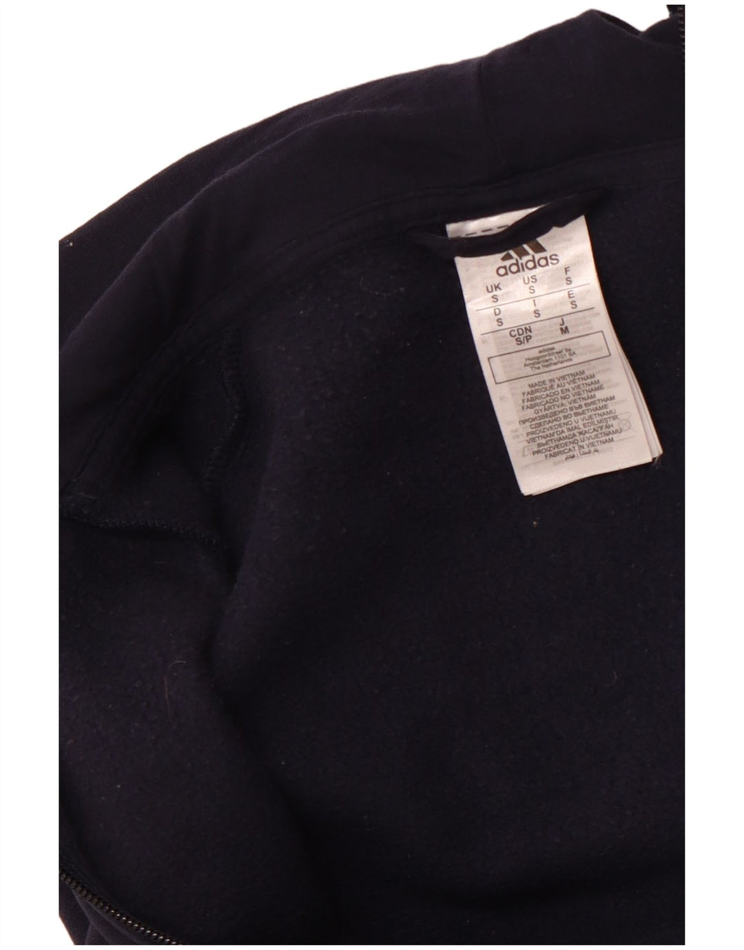 ADIDAS Pull à capuche zippé pour homme Petit coton bleu marine