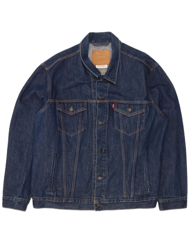 LEVI'S Veste en Jean Homme UK 42 XL Bleu Marine Coton