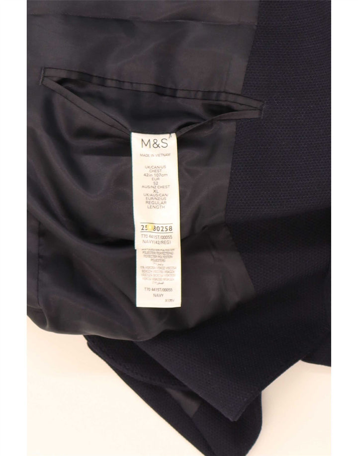 Marks & Spencer Veste blazer à 2 boutons pour homme UK 42 Large Bleu Marine Polyamide