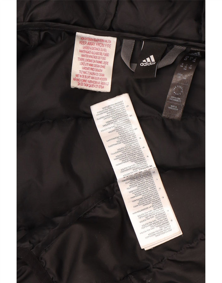 Adidas Veste matelassée à capuche pour garçon 13-14 ans Noir Colorblock Polyester