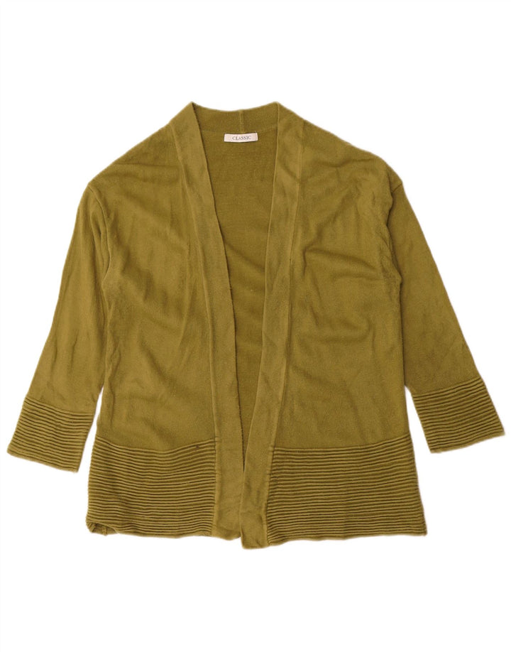 Marks & Spencer Pull cardigan ouvert à manches 3/4 pour femme UK 14 Kaki moyen