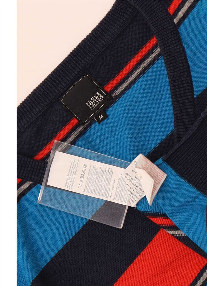 Jack & Jones Pull Col V Homme Coton Rayé Multicolore Moyen