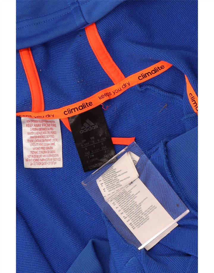 ADIDAS Pull à capuche zippé Climalite pour garçon 9-10 ans Bleu Colorblock