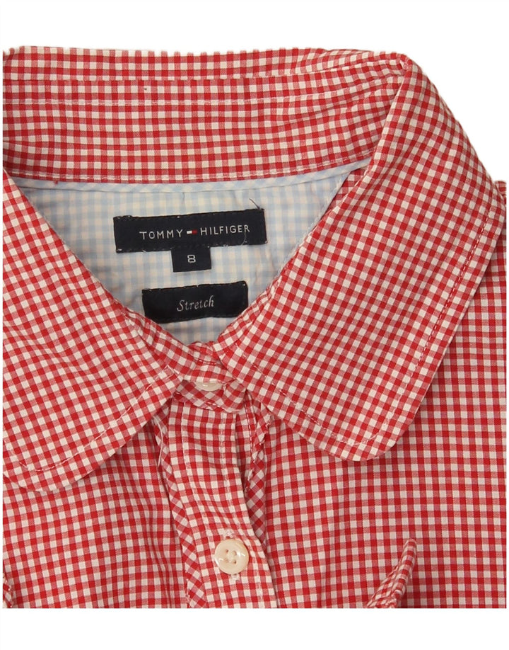Tommy Hilfiger Chemise à manches courtes pour femme US 8 Medium Red Vichy