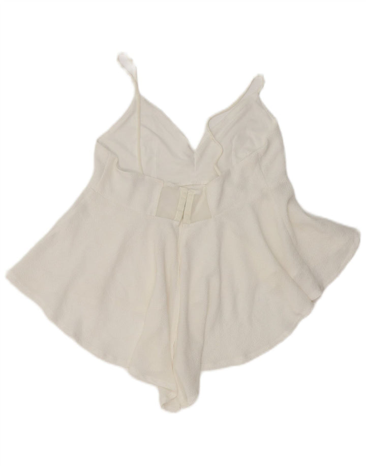 Zara Womens Asymétrique Cami Top UK 8 Small Blanc