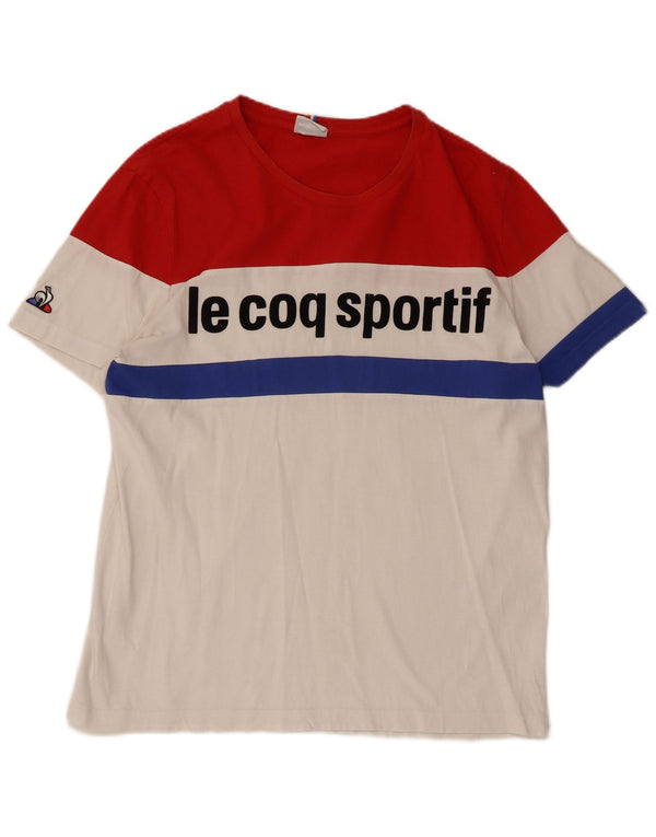 Le Coq Sportif T-Shirt Graphique Homme Large Blanc Colorblock