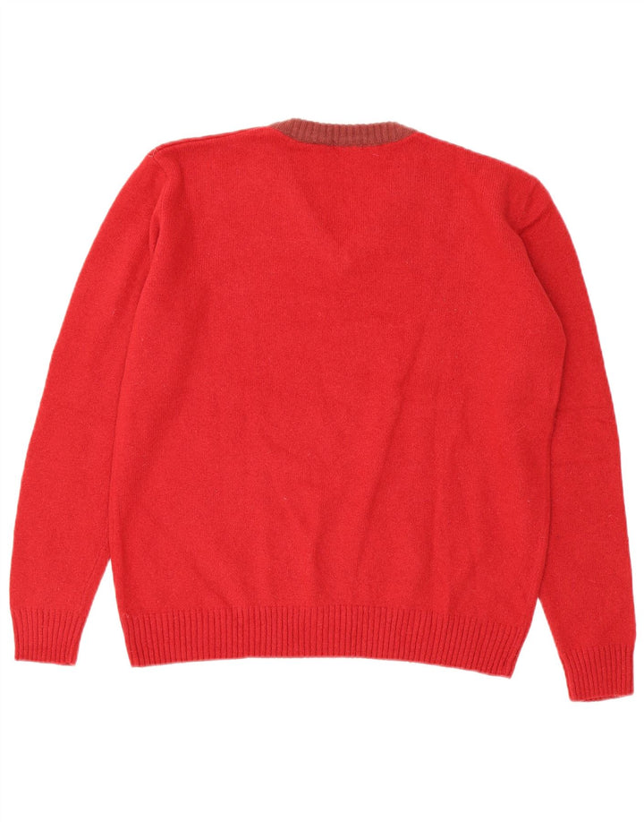 CARRERA Pull col V pour femme UK 44 Laine rouge moyen