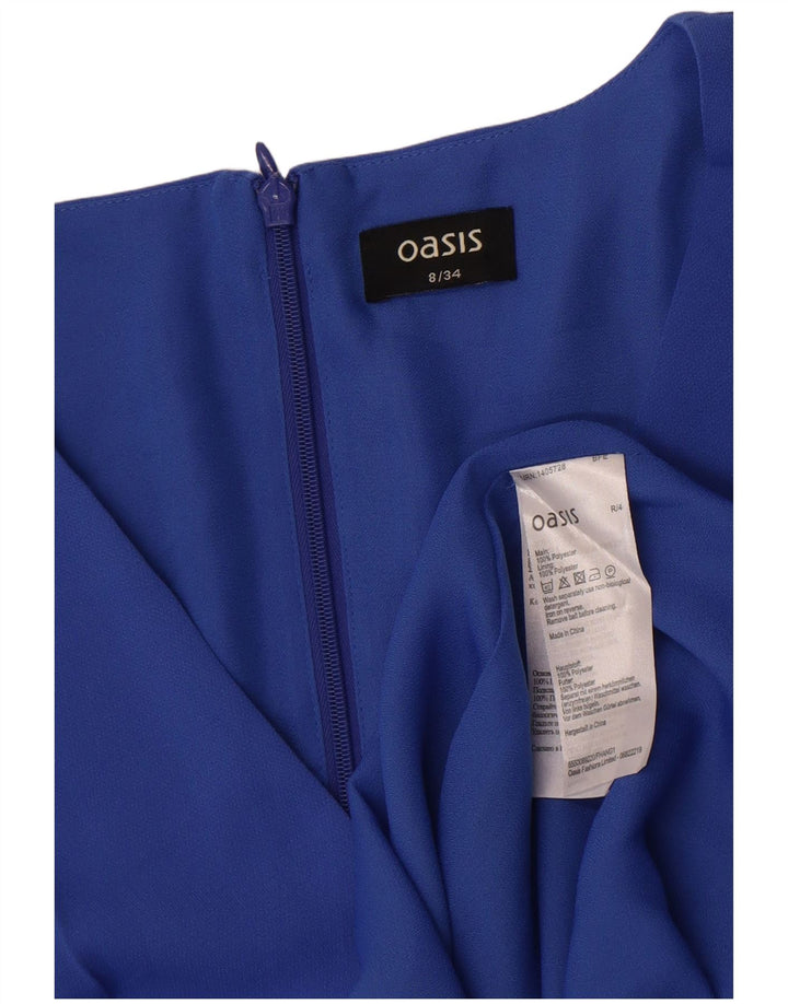 Oasis Robe fourreau à manches 3/4 pour femme UK 8 Petit Bleu Polyester